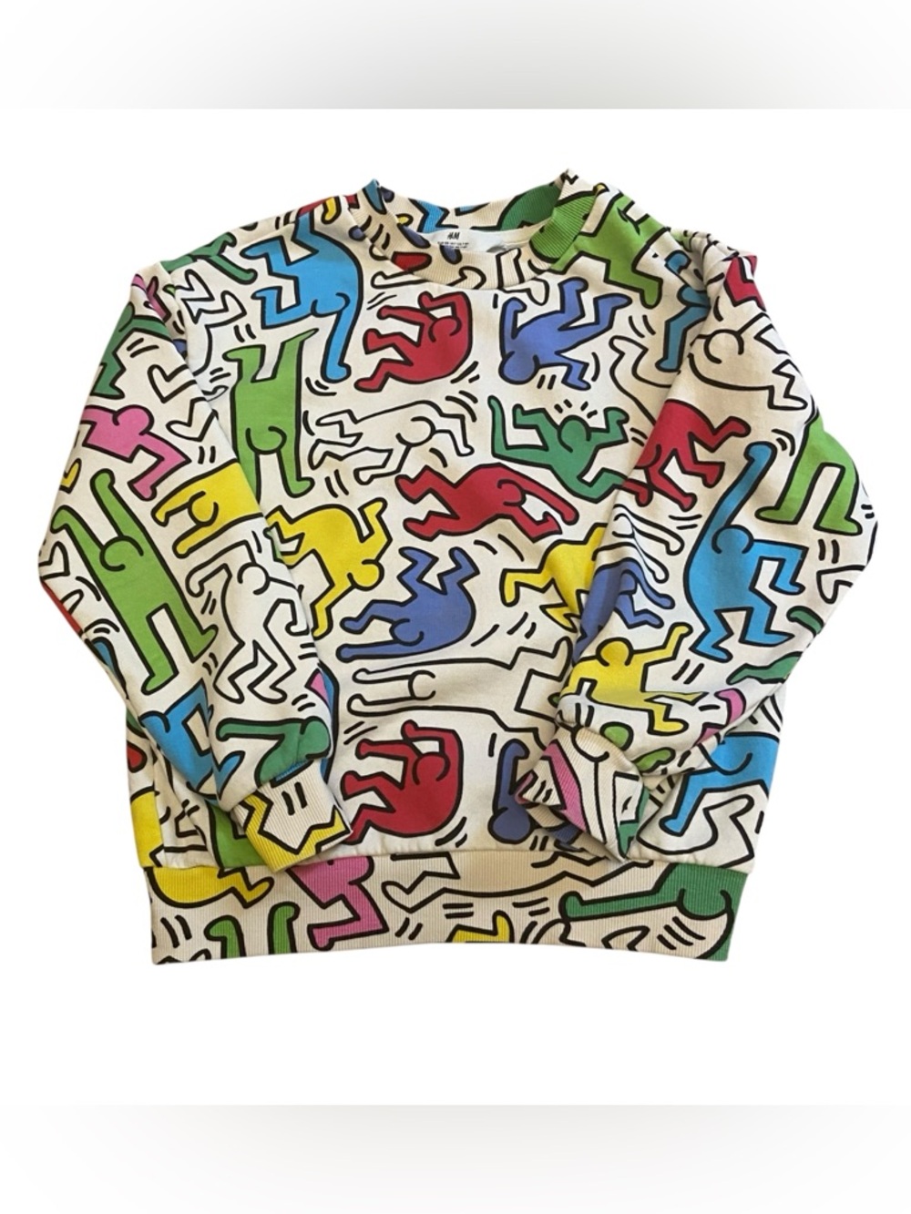 Keith Haring X H&M Dancing People Muti Colored Print Sweatshirt